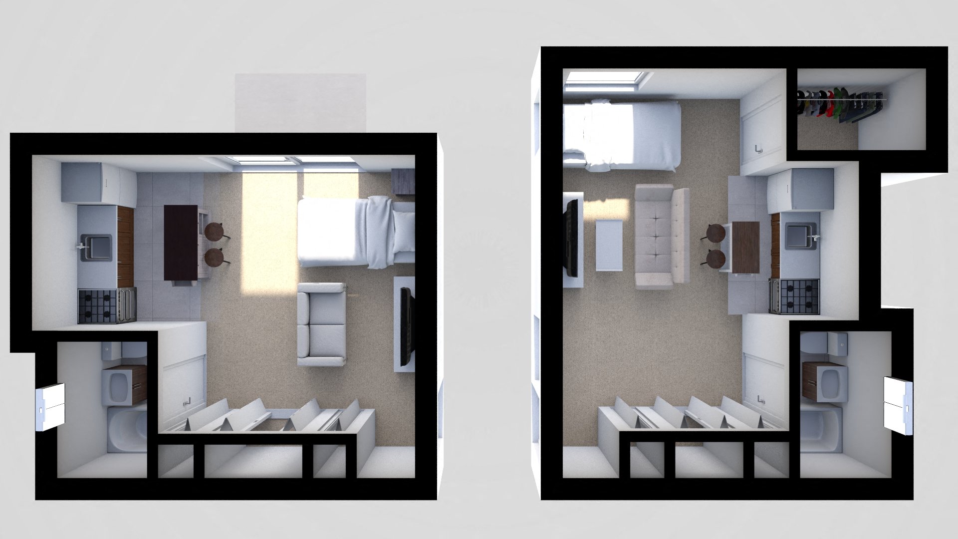Floor plan for studio, 1 bath, 347 sqft